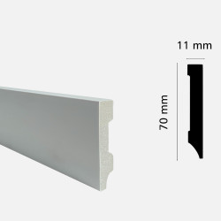 Плінтус з дюрополімеру GRANT DECO DSK-7011-1 (70 мм*12 мм) 2,4 м
