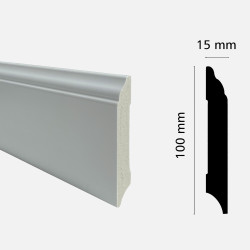 Плінтус з дюрополімеру GRANT DECO DSK-10015-1 (100 мм*15 мм) 2,4 м 