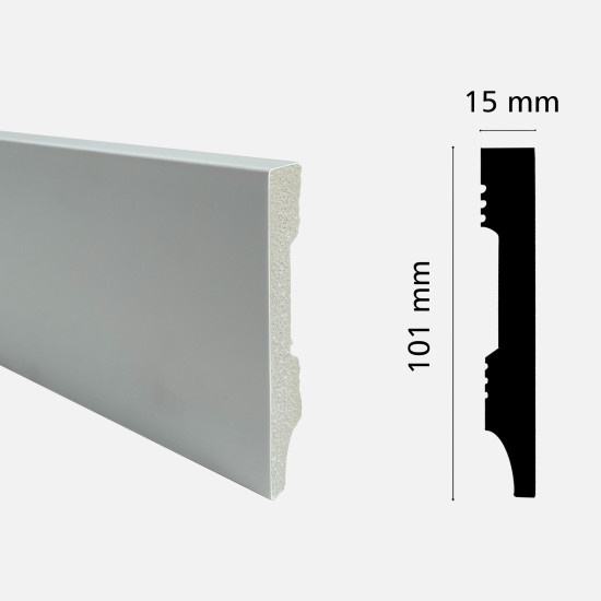 Плінтус з дюрополімеру GRANT DECO DSK-10515-1 (101 мм*15 мм) 2,4 м